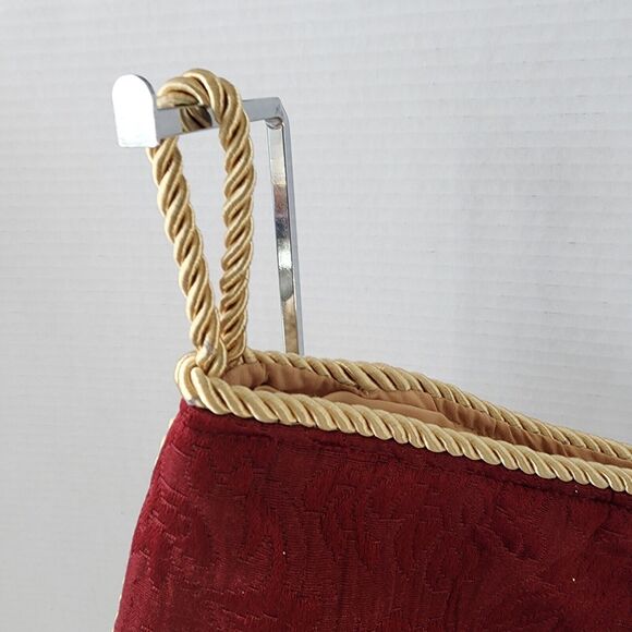 Rodeo Home Burgundy Gold Christmas Stocking Embroidered Baroque Extra Big